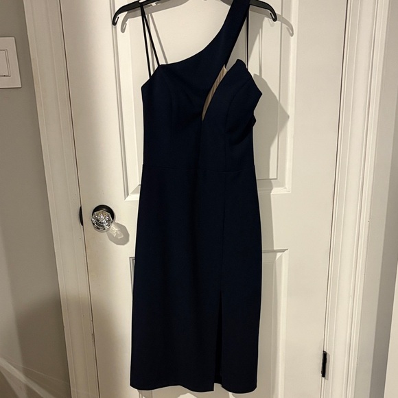 Betsy & Adam Navy One-Shoulder Dress - Picture 1 of 1
